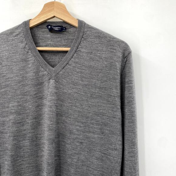 Hackett London M Merino Wool Gray Sweater - Picture 1 of 5